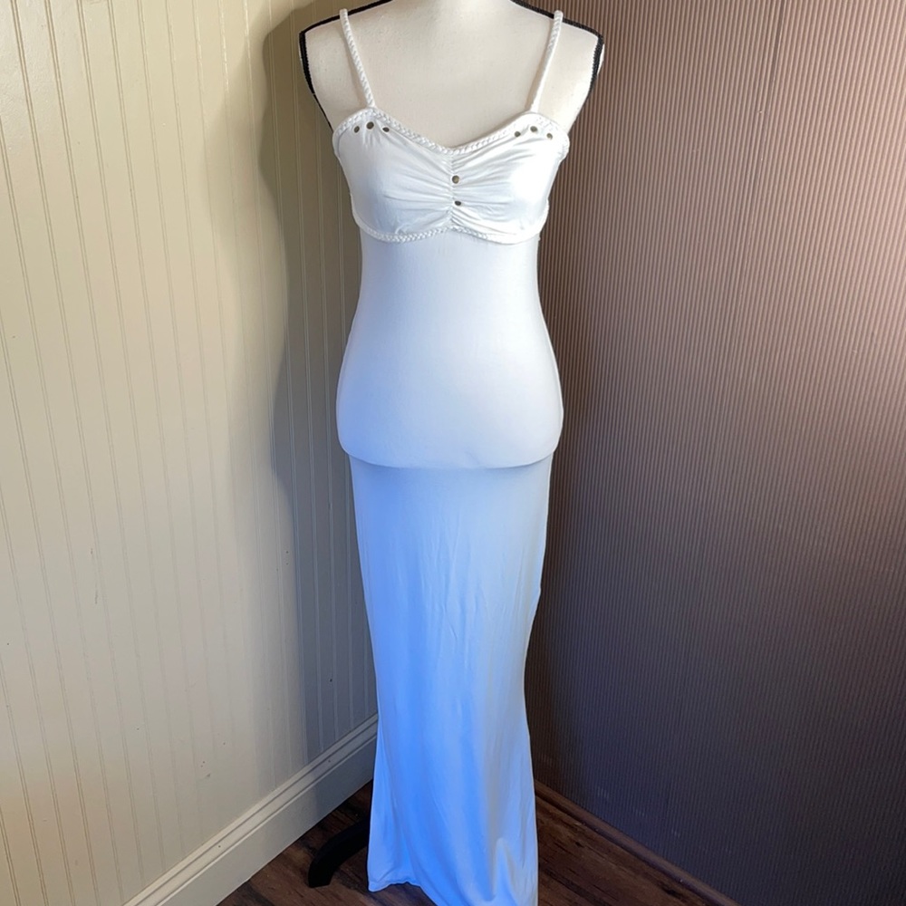 Serpentine wear white maxi‎ casual dress size medium stretchy studded detail